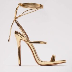 Fashion Nova Gold Strappy Heels